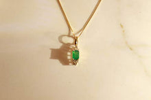 Load image into Gallery viewer, Gin & Grace 10K Yellow Gold Natural Diamond (I1,I2) & Emerald Pendant for Women