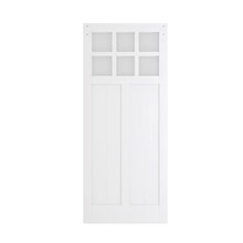 Load image into Gallery viewer, BARNER HOME Sliding Barn Door Hardware Kit & Handle, White, MDF, 36'' × 84'', with Waterproof Covering, Unfinished Panelled Slab, Pre-drilled Holes, Easy Installation