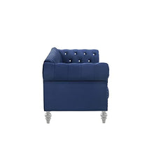 Load image into Gallery viewer, New Classic Furniture Glam Emma Velvet Three Seater Chesterfield Style Sofa for Small Spaces with Crystal Button Tufts, Royal Blue