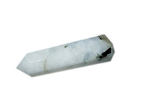 Load image into Gallery viewer, Jet Genuine Exquisite Rainbow Moonstone Obelisk Tower Jumbo 8 Facet Free Booklet Jet International Crystal Therapy Aura Rock Crystal Natural Polished Earth Spirit Balance Point Gemstone Spiritual Chakra Balancing Psychic Gift Therapy Massage Healing Vibra