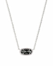 Load image into Gallery viewer, Kendra Scott Elisa Pendant Necklace for Women, Fashion Jewelry, Rhodium-Plated, Black