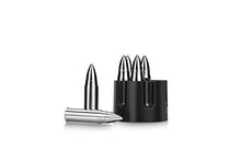 Load image into Gallery viewer, RUNZI Bullet Whiskey Stones Set of 6 Stainless Steel Ice Cubes, Reusable Stainless Steel Chilling Rocks With Realistic Revolver Freezer Base, Gift Box Packaging Gift for Birthday Fathers Day Christmas