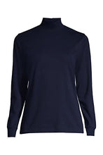 Load image into Gallery viewer, Lands' End Women Long Sleeve Relaxed Cotton Mock Multi Thanksgiving Turkey Regular Large