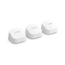 Load image into Gallery viewer, Introducing Amazon eero 6+ dual-band mesh Wi-Fi 6 system, with built-in Zigbee smart home hub and 160MHz client device support (3-pack)