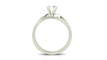 Load image into Gallery viewer, 14K White Gold 0.58 CTW Round Cut Elegant Twisting Split Shank Diamond Engagement Ring, J Color I1 Clarity, 0.5 Ct Center