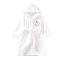 Load image into Gallery viewer, Toddler Baby Boys Girls Cartoon Bathrobes Bear Ear Flannel Hooded Robe Soft Plush Shawl Fleece Robes 1-8 Years