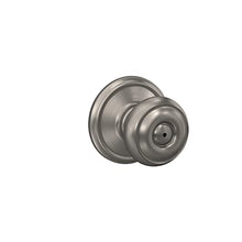 Load image into Gallery viewer, Schlage F40 GEO 619 Georgian Door Knob, Bed & Bath Privacy Lock, Satin Nickel