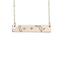 Load image into Gallery viewer, Personalized Necklace Best Friend Gifts Long Distance Relationship Valentines Gift State Necklace Monogram Name Necklaces Friendship Gifts - 4N-LDS
