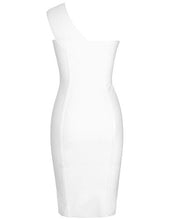 Load image into Gallery viewer, whoinshop Women's One Shoulder Summer Evening Cocktail Club Party Bandage Dress White S