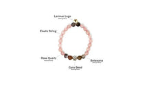 Load image into Gallery viewer, Larimar Accessories | 8mm Mala Beads Bracelet | Mala Gemstone Bracelet | Mala Yoga Bracelet | Mala Prayer Bracelet | Mala Meditation Beads Bracelet | (Rose Quartz & Botswana)