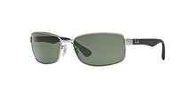 Load image into Gallery viewer, Ray-Ban RB3478 Rectangular Sunglasses, Gunmetal/Green Polarized, 60 mm