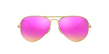 Load image into Gallery viewer, Ray-Ban RB3025 Classic Aviator Sunglasses, Matte Gold/Polarized Brown Mirror Fuchsia, 58 mm