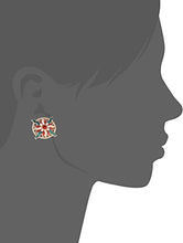 Load image into Gallery viewer, 14K Gold Plated Luxury Retro Aristocratic Palce Enamel Sun & Moon Stud Earrings for Women S925 Silver Post Stud Light Weight Birthday Valentine's Day Mothers Day Christmas Gift
