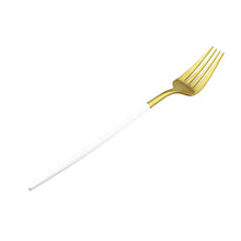 Load image into Gallery viewer, Gugrida White Gold Flatware, Royal 20 Piece Matte White Handle 18/10 Stainless Steel Tableware Sets for 4 Including Forks Spoons Knives, Camping Silverware Travel Utensils Set Cutlery (White Gold)