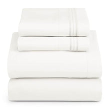Load image into Gallery viewer, Clara Clark Bed Sheets, Premier 1800 Series 4 Piece Bed Sheet Set, Deep Pocket, Wrinkle, Fade, Stain Resistant, Luxury Soft Bedding Sheets & Pillowcases, Full, White