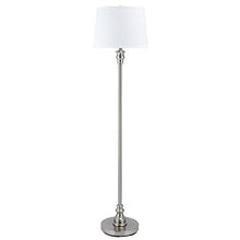 Load image into Gallery viewer, CO-Z Modern Floor lamp with White Shade and Steel Brushed Base, Standing Floor lamp for Living Room and Bedroom Bedside Corner, 58 Inches Contemporary Standing Lamp, ETL certificated.