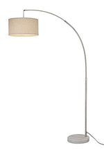 Load image into Gallery viewer, Real Marble Base Steel Adjustable Arching LED Floor Lamp, 81" H (90-6931AB)
