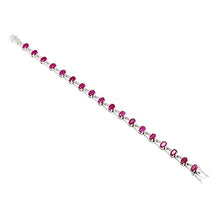 Load image into Gallery viewer, 925 Sterling Silver Ruby Tennis Bracelet Oval Shape Gemstone Bracelet For Women Mom Wife Her
