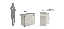 Load image into Gallery viewer, Homestyles Kitchen Cart with Stainless Steel Metal Top Rolling Mobile Kitchen Island with Storage and Towel Rack 54 Inch Width Off White