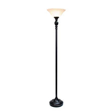 Load image into Gallery viewer, Elegant Designs LF2001-RBW Torchiere Floor Lamp, Restoration Bronze/White