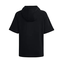 Load image into Gallery viewer, Under Armour Women's Rival Fleece Short-Sleeve Hoodie , Black (001)/White , Medium