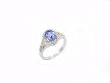 Load image into Gallery viewer, Dazzlingrock Collection 10K Oval Cut Tanzanite & Round Cut Diamond Bridal Halo Engagement Ring, White Gold, Size 8