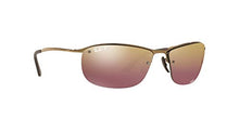 Load image into Gallery viewer, Ray-Ban Men's RB3542 Chromance Sunglasses, Shiny Brown/Brown Mirror Gold Polarized, 63 mm