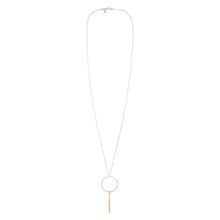 Load image into Gallery viewer, Silpada 'Intermix' Open Circle & Bar Pendant Necklace in Sterling Silver & Brass