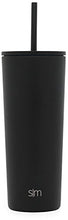 Load image into Gallery viewer, Simple Modern Classic Insulated Tumbler with Straw and Flip Lid Stainless Steel Water Bottle Iced Coffee Travel Cup, 24oz Lid & Flip, Midnight Black