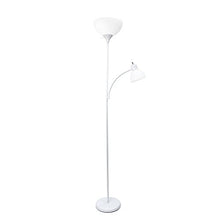 Load image into Gallery viewer, Simple Designs Home LF2000-WHT Floor Lamp with Reading Light, White