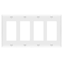 Load image into Gallery viewer, ENERLITES Decorator Light Switch or Receptacle Outlet Wall Plate, Gloss Finish, Size 4-Gang 4.50" x 8.19", Polycarbonate Thermoplastic, 8834-W, White, Standard Size