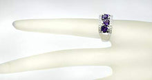 Load image into Gallery viewer, RB Gems Sterling Silver 925 Ring Genuine Gems Heart-Shape 5 mm, 2 Cts, Rhodium-Plated Finish Band-Style (9, amethyst)