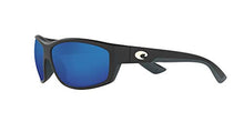 Load image into Gallery viewer, Costa Del Mar Men's Saltbreak Polarized Rectangular Sunglasses, Matte Black/Grey Blue Mirrored Polarized-580P, 65 mm