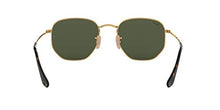 Load image into Gallery viewer, Ray-Ban RB3548N Flat Lens Hexagonal Sunglasses, Gold/Green, 54 mm