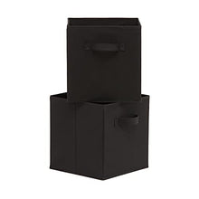 Load image into Gallery viewer, Amazon Basics Collapsible Fabric Storage Cubes Organizer with Handles, Black - Pack of 6
