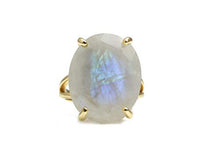 Load image into Gallery viewer, Anemone Jewelry Beautiful Rings - Moonstone Ring in 925 Sterling Silver - Oval Rings for Women - Gift for Sister, Mom, Friend, Partner - Jewelry Box Included
