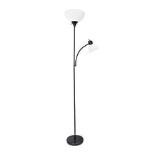 Load image into Gallery viewer, Simple Designs Home LF2000-BLK Mother-Daughter Floor Lamp with Reading Light, 71 x 20.47 x 11.35 inches, Black