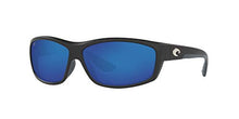 Load image into Gallery viewer, Costa Del Mar Men's Saltbreak Polarized Rectangular Sunglasses, Matte Black/Grey Blue Mirrored Polarized-580P, 65 mm
