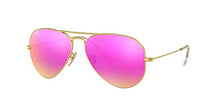 Load image into Gallery viewer, Ray-Ban RB3025 Classic Aviator Sunglasses, Matte Gold/Polarized Brown Mirror Fuchsia, 58 mm