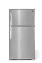 Load image into Gallery viewer, Kenmore Top-Freezer Refrigerator with LED Lighting and 20.8 Cubic Ft. Total Capacity, Stainless Steel