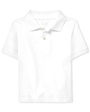 Load image into Gallery viewer, The Children's Place Baby Boys and Toddler Boys Short Sleeve Pique Polo, White, 12-18 MONTHS