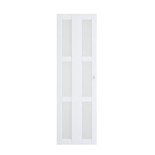 Load image into Gallery viewer, BARNER HOME Bi-Fold Doors, 24in x 80 in, 3-lite Tempered Frosted Glass Panel, MDF, White Closet Door