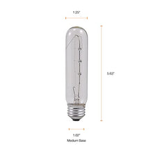 Load image into Gallery viewer, SYLVANIA T10 Incandescent 25-Watt Tubular Incandescent Bulb, Medium Base, 230 Lumens, 100 CRI, 2580K, Clear (18491)