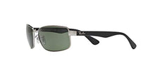 Load image into Gallery viewer, Ray-Ban RB3478 Rectangular Sunglasses, Gunmetal/Green Polarized, 60 mm