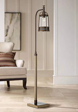 Load image into Gallery viewer, Hugh Bronze and Faux Wood Downbridge Floor Lamp - Franklin Iron Works