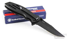 Load image into Gallery viewer, Smith & Wesson Extreme Ops SWA24S 7.1in S.S. Folding Knife with 3.1in Serrated Clip Point Blade and Aluminum Handle for Outdoor, Tactical, Survival and EDC