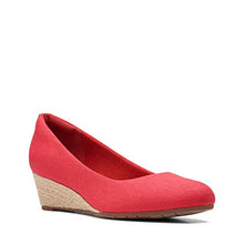 Load image into Gallery viewer, Clarks womens Mallory Luna Closed Wedge Platform, Red Textile, 7 US