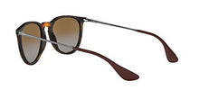 Load image into Gallery viewer, Ray-Ban RB4171 Erika Round Sunglasses, Light Havana/Polarized Grey Gradient Brown, 54 mm