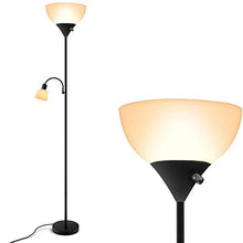Load image into Gallery viewer, Floor Lamp - Standing Lamp, 9W+4W Energy Saving LED Bulbs, Torch Lamp with Adjustable Reading Lamp, 3000K Warm White, LED Floor Lamps for Bedroom, Living Room, Office, Working, Reading