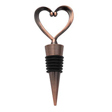 Load image into Gallery viewer, WeddParty 24 PCS Wedding Favor for Guests, Heart Wine Bottle Stopper Champagne Saver with White Organza Gift Bags for Baby Shower Favor Bridal Shower Party Souvenir Gift Supplies (Antique Copper, 24)